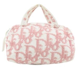 Christian Dior Trotter Terry Cloth Mini Boston Bag – Pink/White